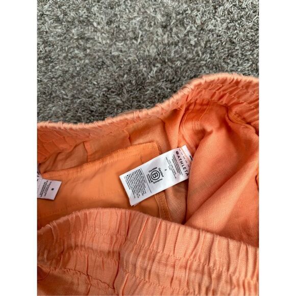 Athleta Cabo Linen Jogger Pants Women’s 8 M peach orange drawstring pockets - Picture 5 of 11